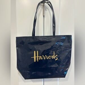 Harrods Glossy Midnight Blue Tote